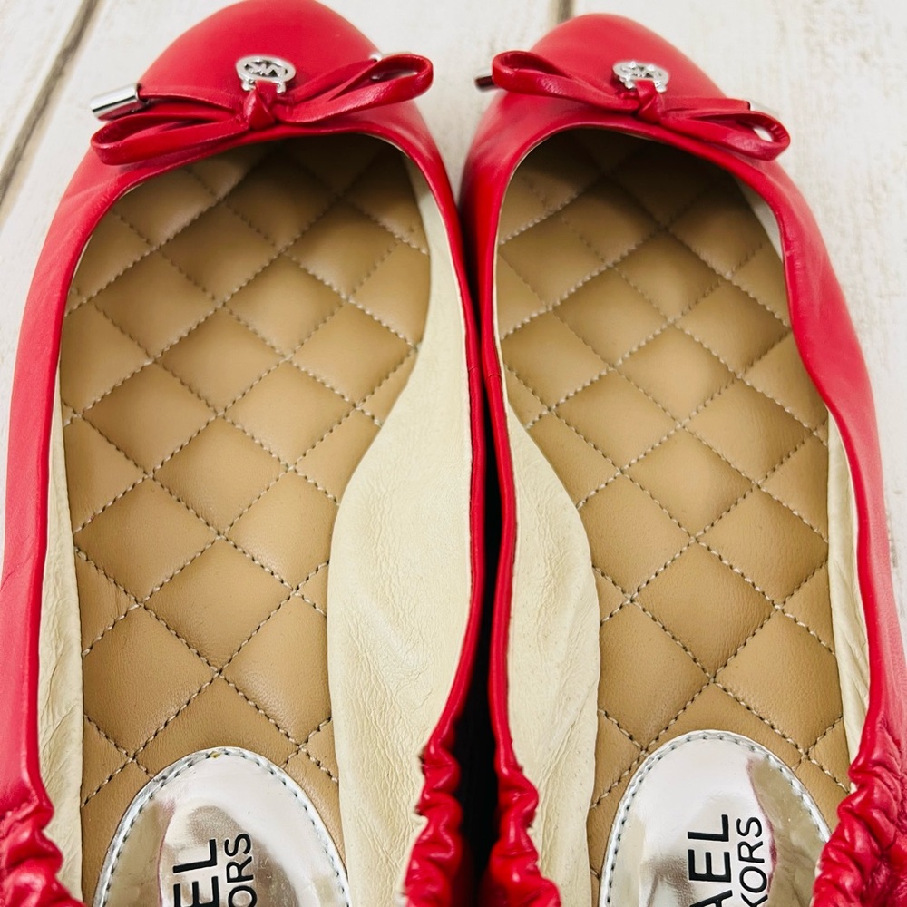 Michael Kors Red Ballet Flats Sz.8 - Picture 6 of 9